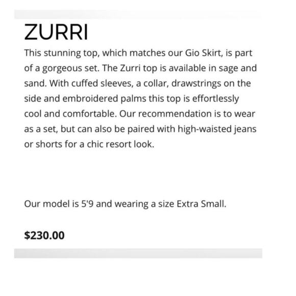 MAAC Zurri embroidered pal crop collared button up blouse green XS - Picture 16 of 16